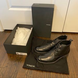 Vince Black Leather Boots Size 10 1/2 Men’s